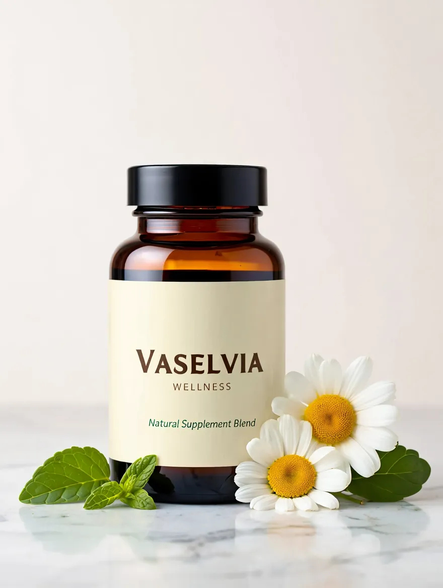 Vaselvia wellness supplement bottle with natural ingredients